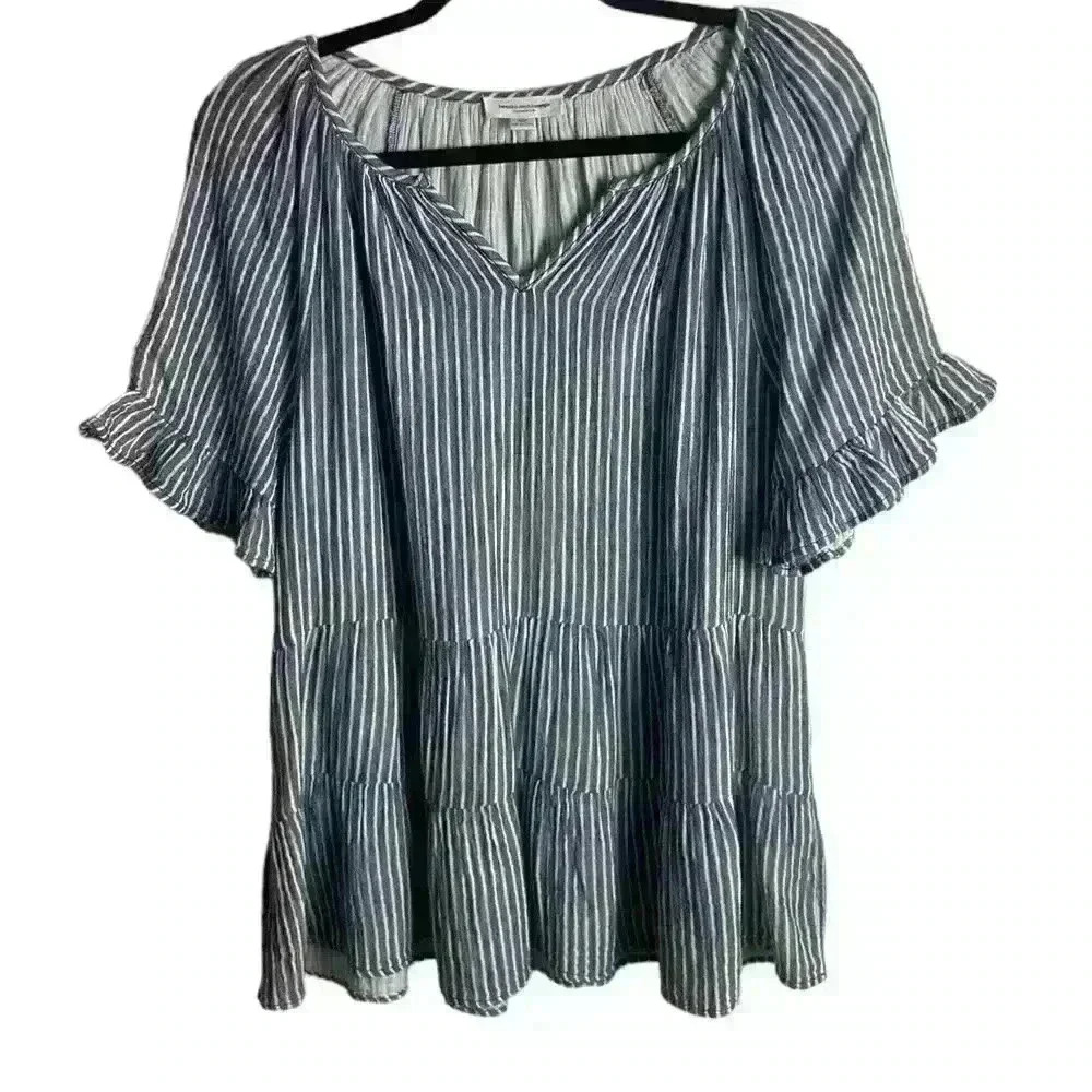 beachlunchlounge Blue Striped Blouse